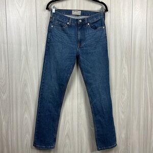 Everlane Straight Leg Jeans in Medium Blue Denim